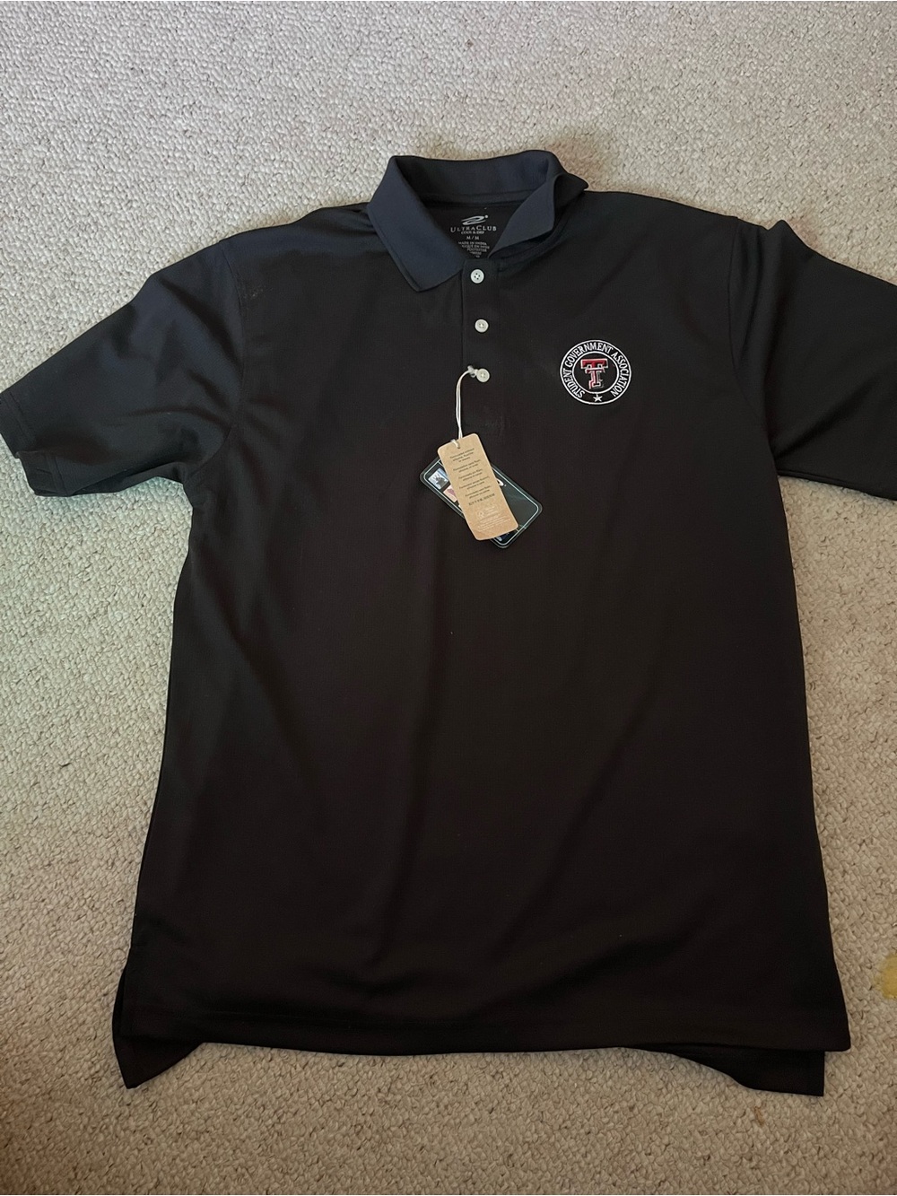 Texas Tech Student Government Black Mens Polo Shirt - NWT
